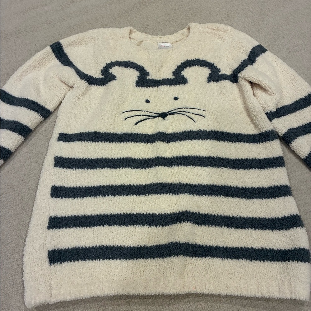 Hanna Andersson Cute Cream and Gray Striped Sweater